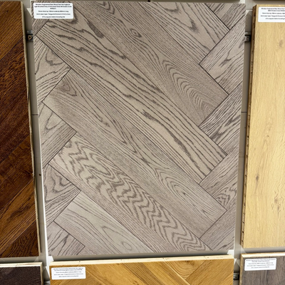 Windsor Engineered Real Wood Oak Herringbone Light Brushed Grey UV Brushed Oiled
